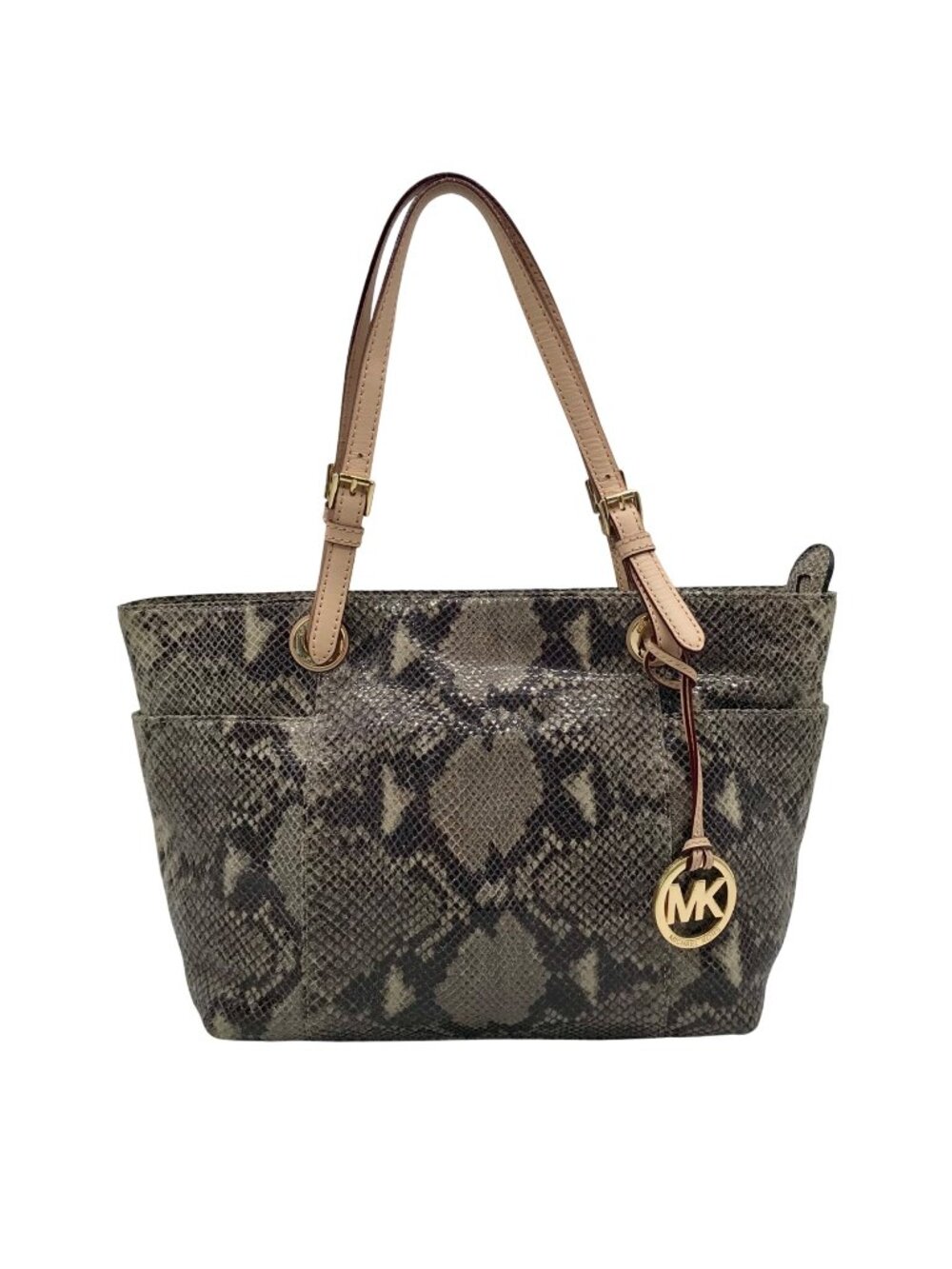 Michael Kors Gray Python Embossed Leather Shoulder Bag